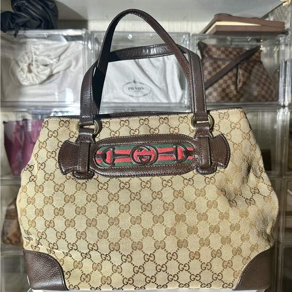 Authentic Gucci Brown Cherry-line and Tan Women's Bag - Picture 1 of 10